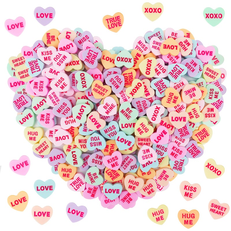 Draupnir Valentines Conversation Heart Decor, 160 Pcs Valentine Vase Filler Valentine's Day Heart Ornament for Floating Candles Sweet Floral Arrangement Home Decoration Centerpieces for Tables Mantel - Image 1