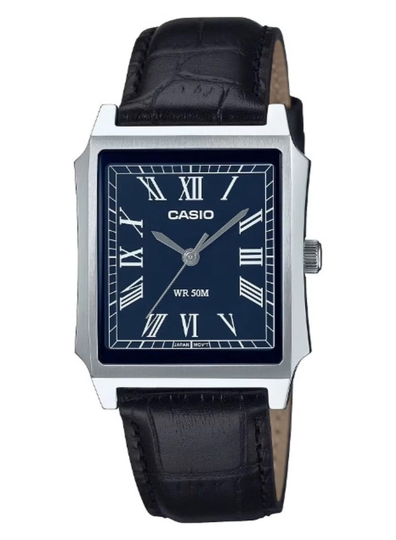 Standard MTP-B190L-2BV Classic design Leather Band Men's Watch - 41 × 31.5 × 8.1 mm