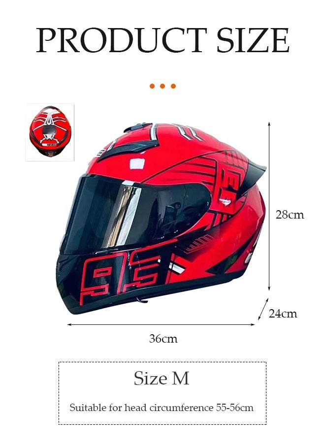 DUNISO Full face motorcycle helmet, lightweight crash resistant motorcycle helmet, all season cool riding helmet，cycling helmet with black lenses, breathable lining, suitable for both men and women (M)  - Image 2