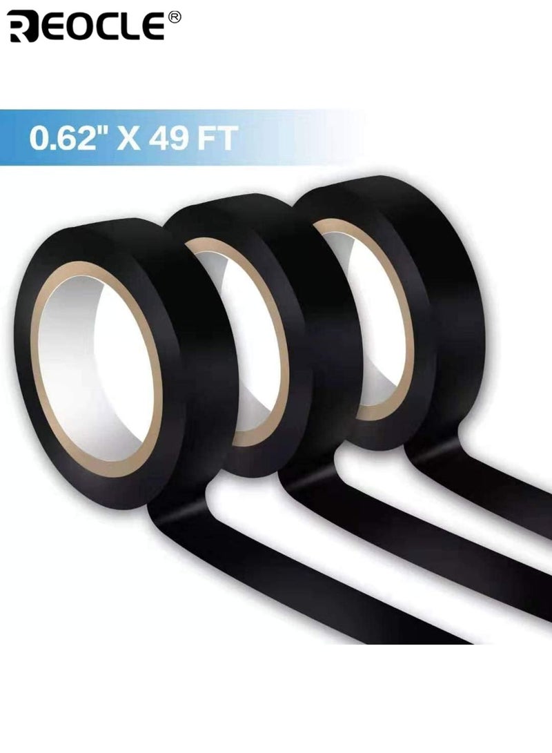 ريوكل 5 قطع الشريط الكهربائي الاحترافي الشريط الفينيل مثبطات اللهب داخلي في الهواء الطلق استخدام شريط عازل مقاوم للماء مقاوم للحرارة العالية لإصلاح تسخير الأسلاك والمشاريع الكهربائية للكهربائيين وعشاق DIY والميكانيكيين - Image 2