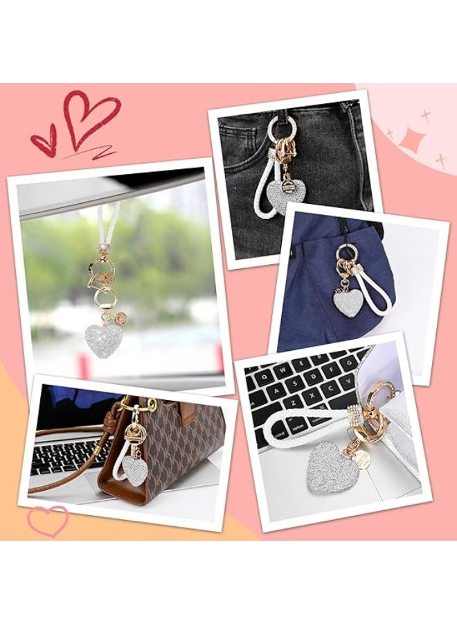 Car Keychain for Women with Rhinestone Heart Shape Bling Girl Cute Keychain for Christmas,Custom Gift (Lightweight & Durable) - Image 5