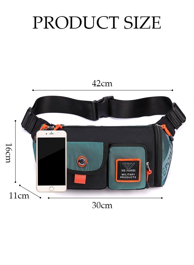 DUNISO حقيبة خصر مضغوطة للرجال، حقيبة كروس بودي مقاومة للماء، حقيبة كتف متعددة الأغراض مع مشبك، حقيبة حمل يومية متعددة الجيوب، حقيبة كتف للسفر والعمل والرياضة - Image 4