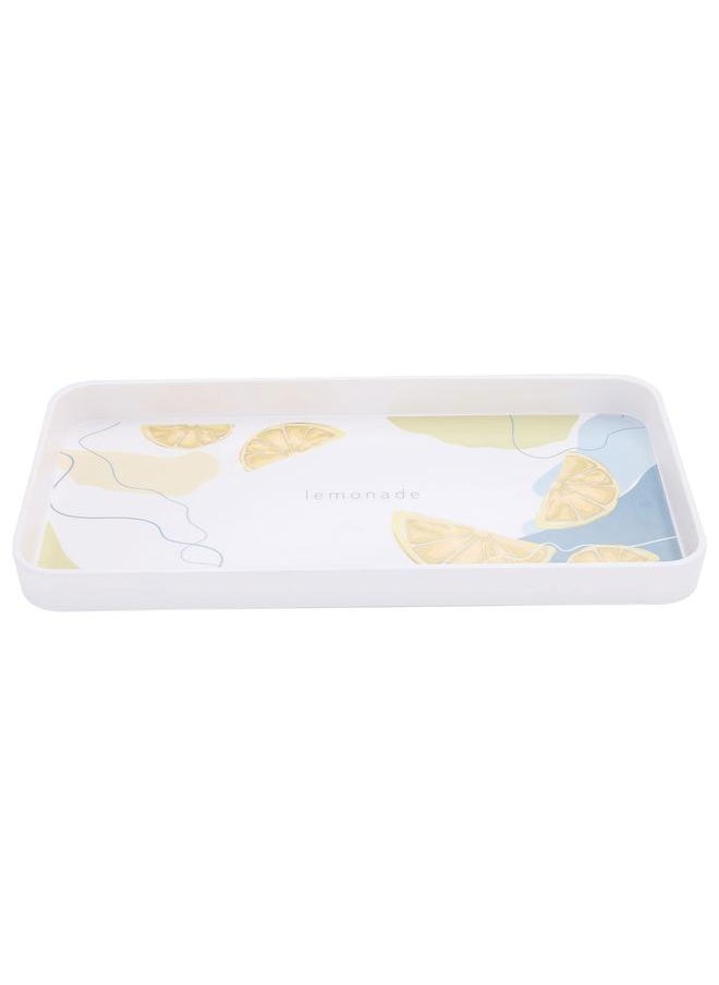 Alsaif Plastic Serving Tray 30 X 15 X 2.5 Cm Rectangle White  - Image 1