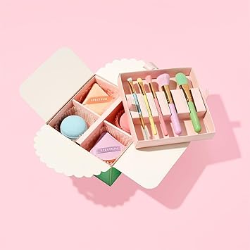 Spectrum Spectrum Patisserie Makeup Brush Sponge Gift Set 5 Midi Brushes 2 Macaron Blending Sponges Versatile Puffs Premium Quality GiftReady Packaging Flawless Application  - Image 2