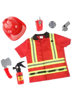 Gerenic Firefighter Costume Set for Kids, Firefighter Costume, Role Play, Toy Game for Beginners, Firefighter Costume for Party and Birthday, Gift for Kids & Kids  - Image 1