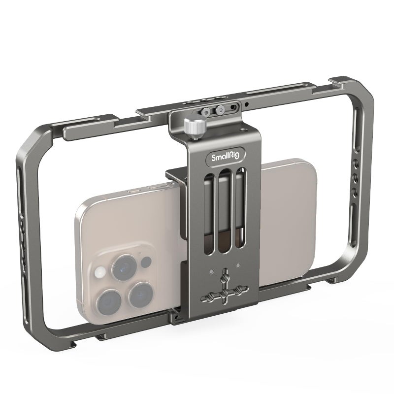 SmallRig Universal Smartphone Video Rig for iPhone 16 15 14 for Samsung, Filmmaking Vlogging Rig Aluminium Alloy Phone Video Cage Grip with Cold Shoe Mount for Videomaker Videographer - Image 1