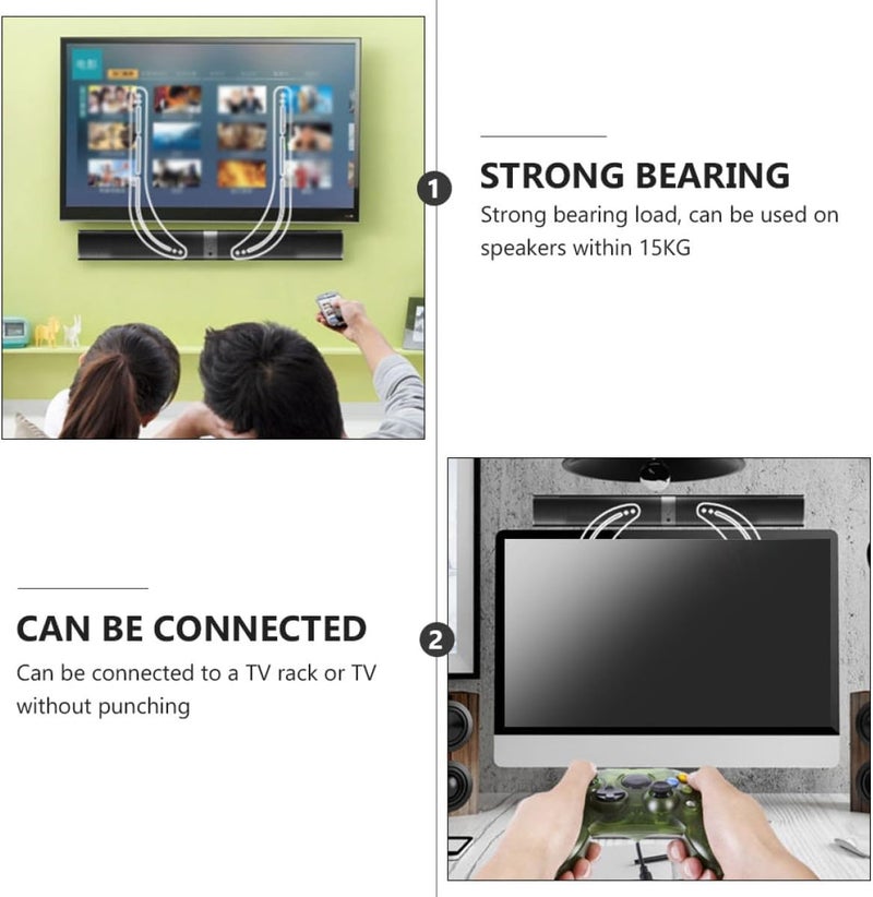 2pcs Soundbar Mount Bracket for Tv Sound Bars Detachable Sound Bar Holder Compatible with Mi Tv for Home Theater Audio Setup - Image 3