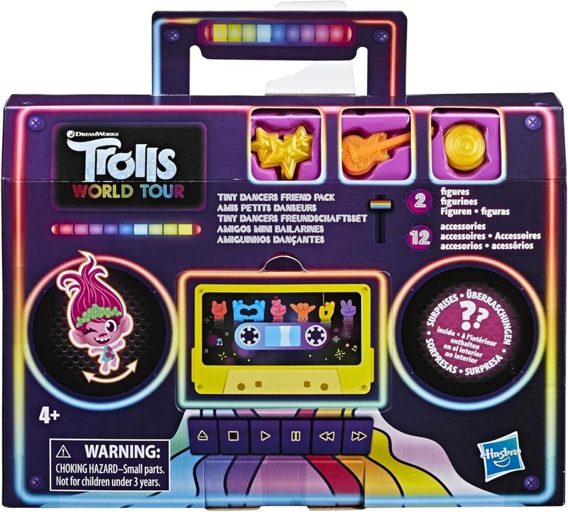 Trolls Hasbro Trolls DreamWorks Tiny Dancers Friend Pack with 2 Tiny Dancers Figures2 Braceletsand 10 CharmsToy Inspired by The Movie World Tour - Image 1