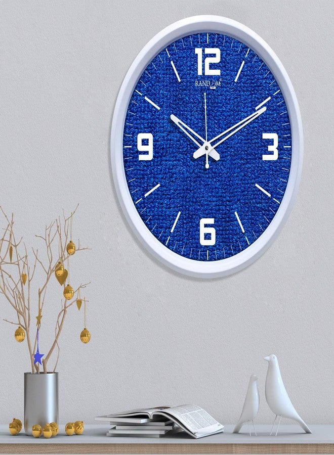 RANDOM Wall Clock for Living Room, Bedroom, Home, Office, Kitchen, Big Size, Designer, Quartz with Glass for Home Decor, Sweep Silent Movement (Size: 12inch x 12 inch, Color: Blue, Bold White Font) - Image 4