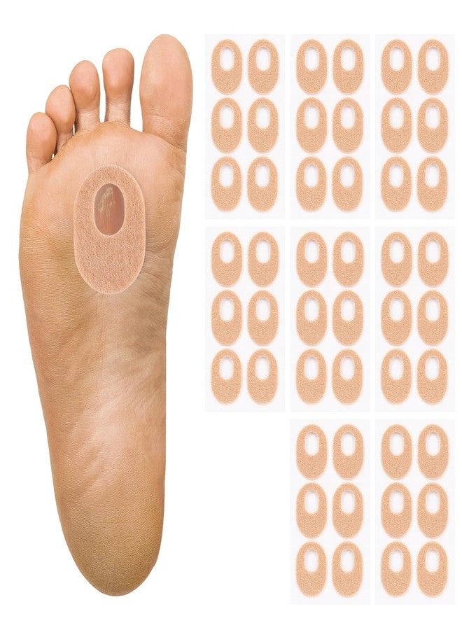 Bolsdoic 48 Pack Callus Pads，Soft Felt Callus Cushion Pads for Relief Foot Pressure and Heel Pain,Hollow Design Self-Adhesive Foot Callus Pads - Image 1