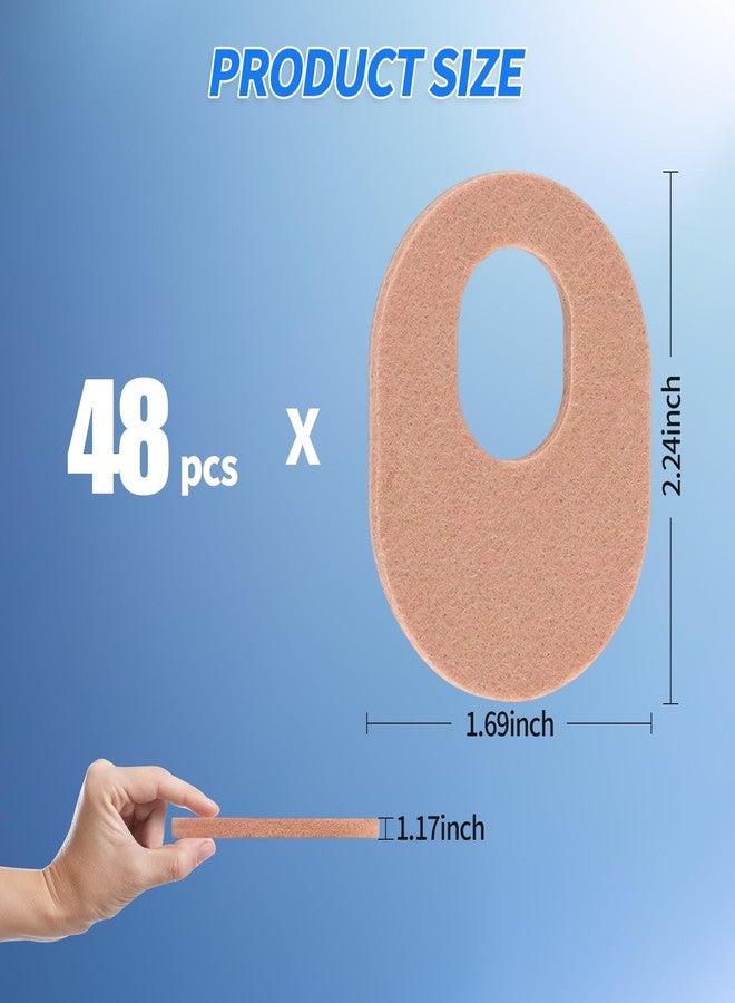 Bolsdoic 48 Pack Callus Pads，Soft Felt Callus Cushion Pads for Relief Foot Pressure and Heel Pain,Hollow Design Self-Adhesive Foot Callus Pads - Image 2