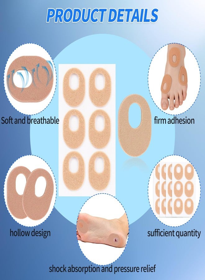 Bolsdoic 48 Pack Callus Pads，Soft Felt Callus Cushion Pads for Relief Foot Pressure and Heel Pain,Hollow Design Self-Adhesive Foot Callus Pads - Image 3