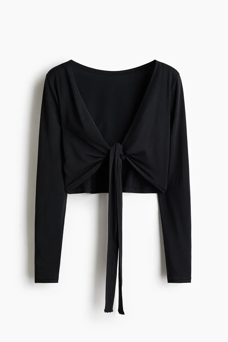 H&M Cropped long-sleeved yoga top