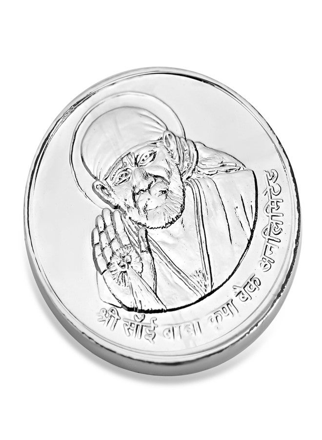 Pray Everyday Sai Baba Silver Plated Coin | Shraddha Saburi Engraved | Devotional Collectible for Pooja, Temple & Gifting - Image 2
