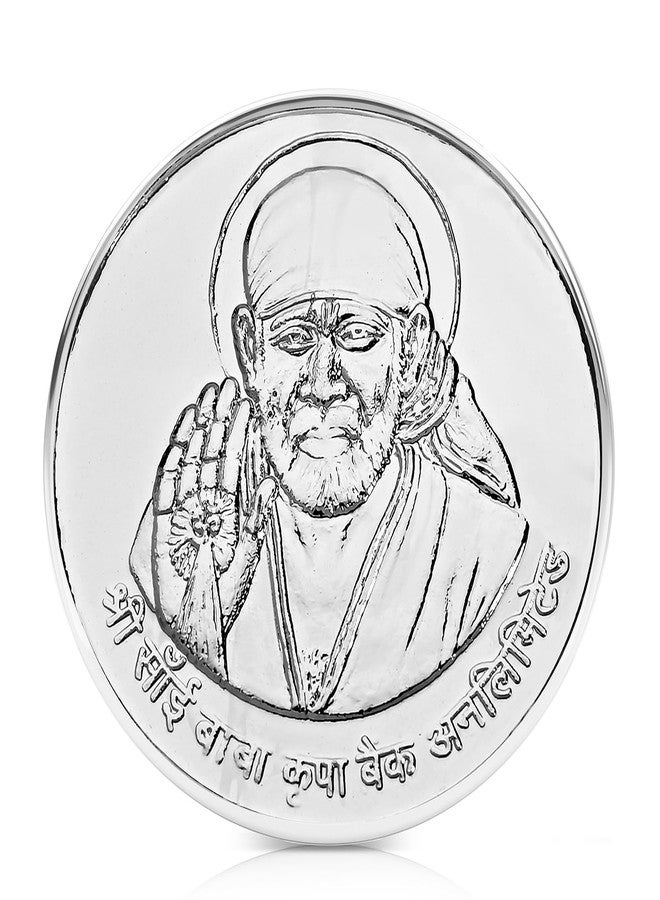 Pray Everyday Sai Baba Silver Plated Coin | Shraddha Saburi Engraved | Devotional Collectible for Pooja, Temple & Gifting - Image 1