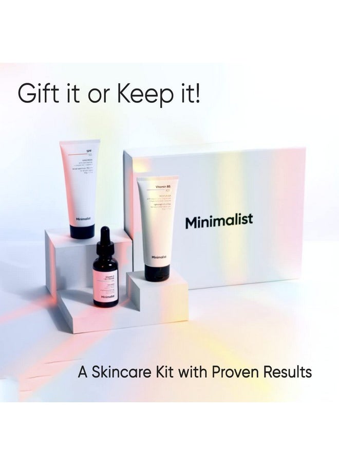 MINIMALIST Glow & Protect Skincare Kit | Premium Gift Set For Women & Men | All Skin Types | Limited Edition Combo | Unisex Gift Hamper For All Festive Occasions | Birthday Gift For Her & Him  - Image 1
