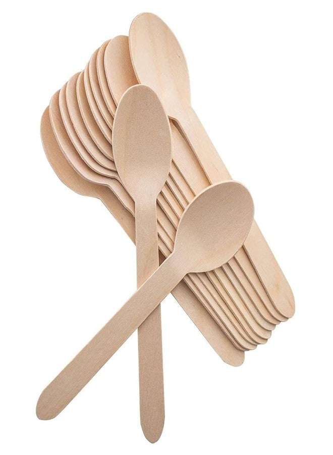SFU E Com Disposable Wooden Spoons, 160mm, 100 Count, Party and Event Flatware - Image 1