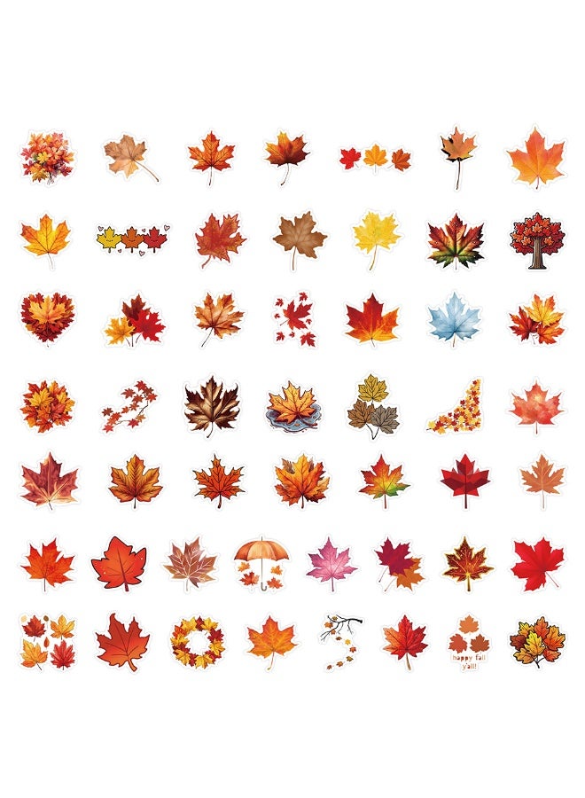 قوس قزح أورينبو 50 قطعة من ملصقات الخريف من الفينيل على شكل أوراق القيقب الخريفية لأجهزة الكمبيوتر المحمولة وقارئات الكتب الإلكترونية وزجاجات المياه وسجلات القصاصات - Image 4