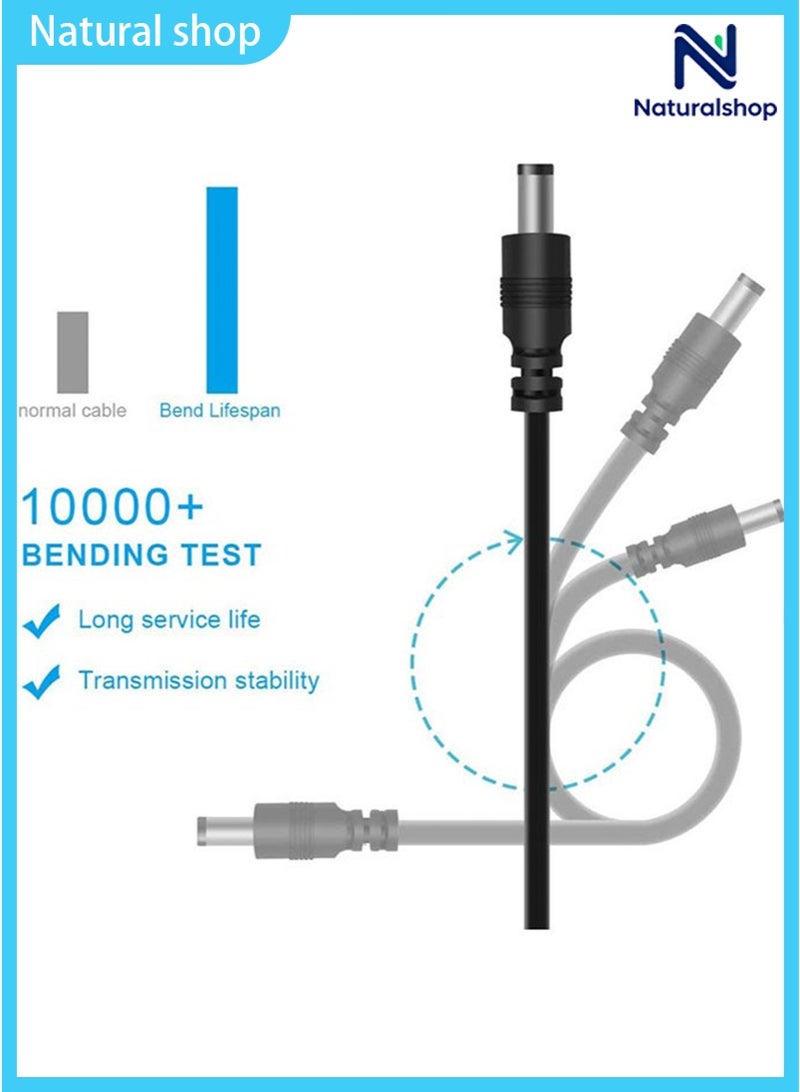 naturalshop Universal 5V USB to DC 5V Power Cord 5.5 2.1 mm Plug Connector Tip Jack Charging Cable with 8 Connector Tips - Image 4