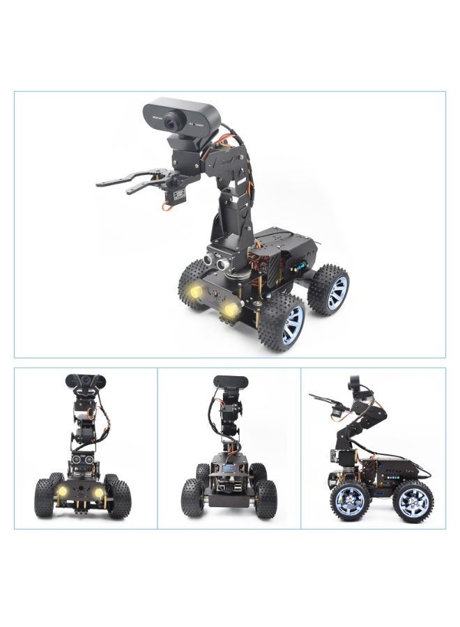 Adeept Smart Robot Car Kit for Raspberry Pi 5 / 4 / 3 with 4DOF Robotic Arm, 1080P USB Camera, OpenCV Computer Vision, Python Programming, USB-C Charging, AI STEM Robotics Learning Platform (Raspberry Pi Not Included) - Image 2