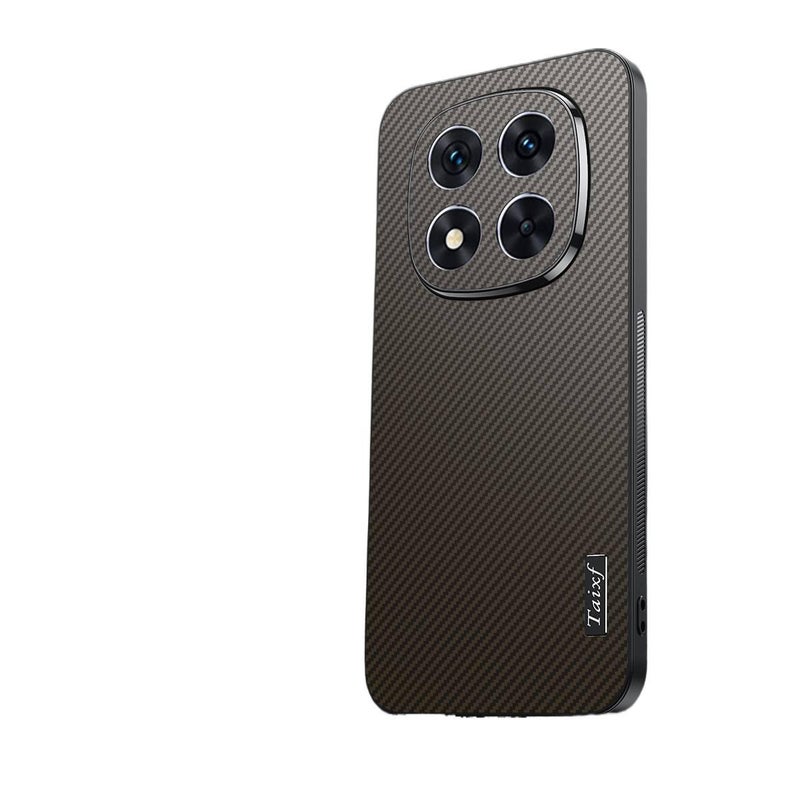 MS غطاء واقي لـ Redmi Note 14 Pro مع ملمس ألياف الكربون وحماية من السقوط مع مقاوم للصدمات مع ملمس غير لامع باللون Coffee Brown باللون البني باللون الأحمر - Image 1