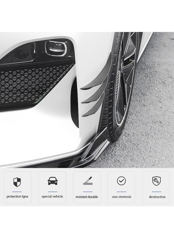 6 PCS Car Spoiler Canards Kit, Auto Front Bumper Lip Splitter, Body Avoid Collision Diffuser, Exterior Soft Rubber Decorative Accessories, Vehicle Universal Stickers - Image 2