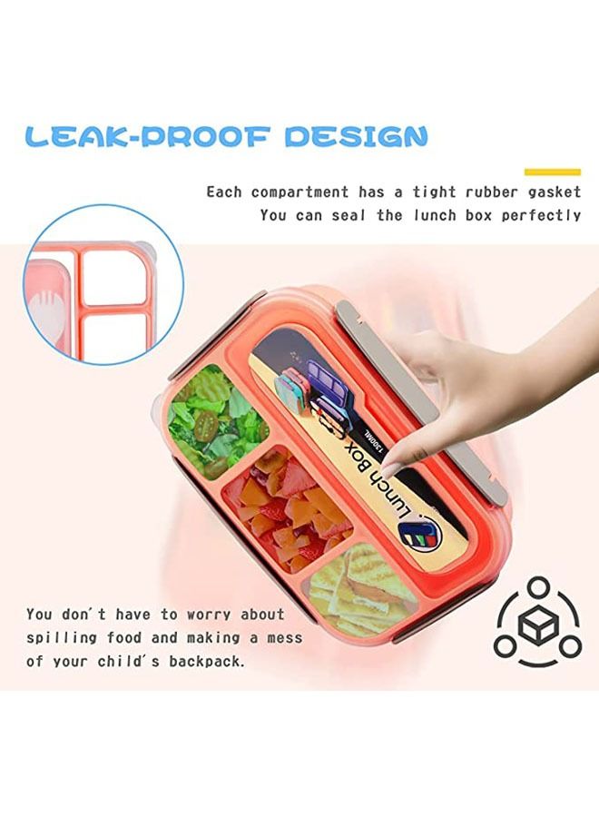 Arabest Bento Box Adult Lunch Box,Lunch Box Kids,Lunch Containers for Adults/Kids/Toddler,1L-4 Compartment Bento Lunch Box,Microwave & Dishwasher & Freezer Safe, BPA Free (Pink) - Image 3