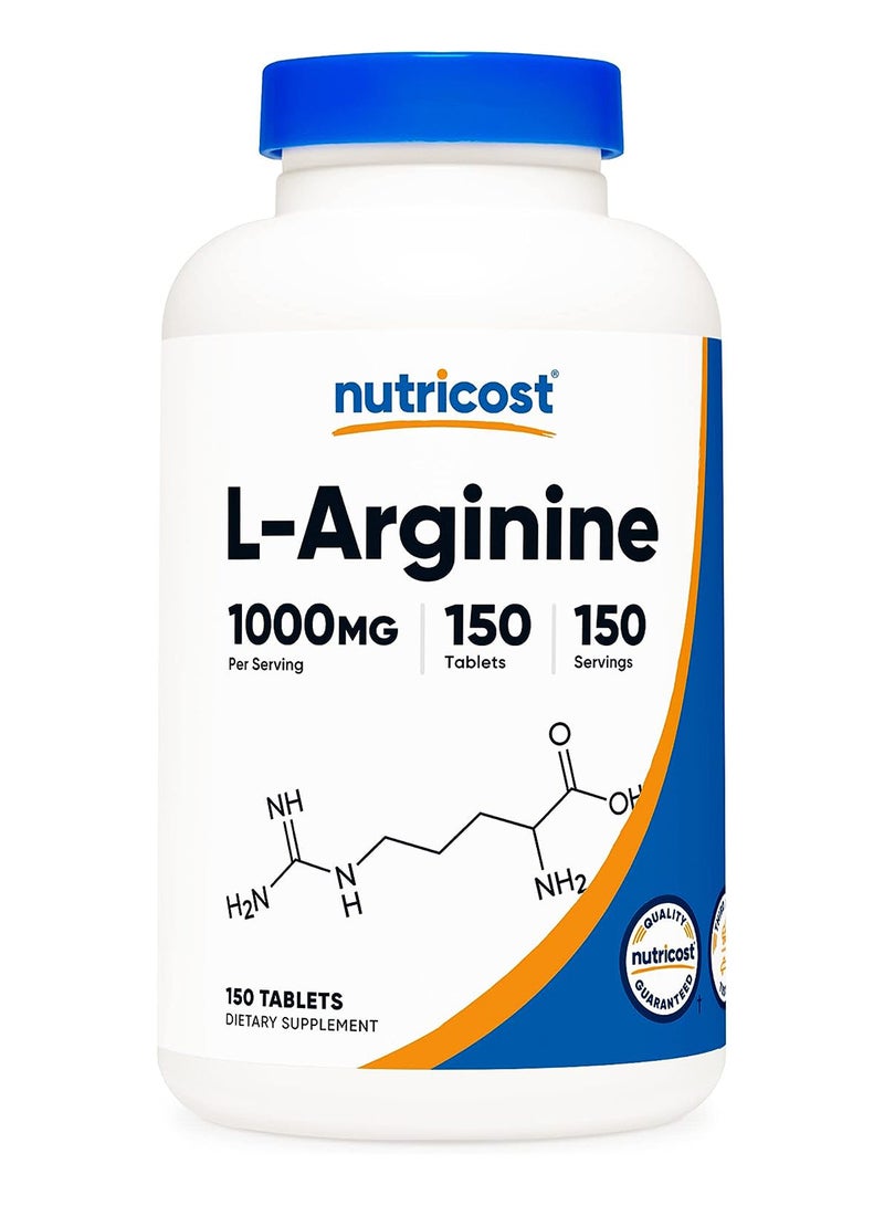 Nutricost Larginine 1000 Mg Amino Acid Tablets 150 Tablets  - Image 1