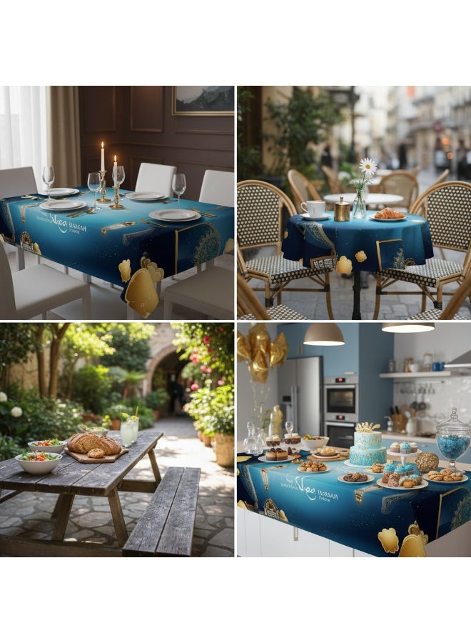 Y&D 140-140CM Ramadan Mubarak Eid Decoration Kitchen Restaurant Meal Waterproof Anti Fouling Tablecloth - Image 3