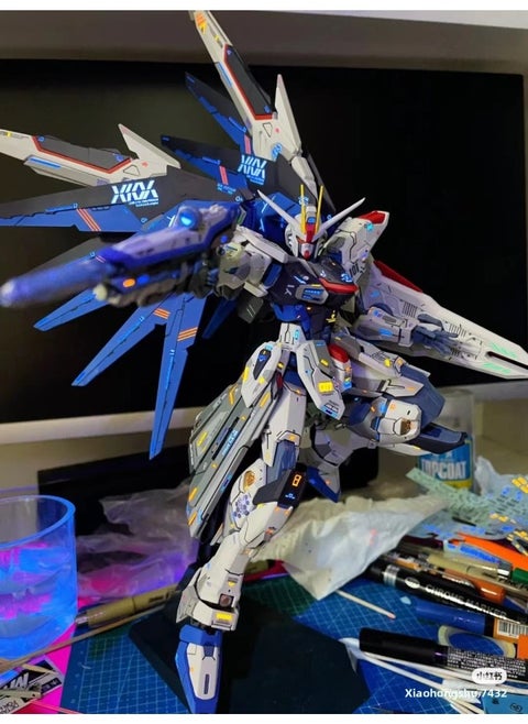 Gundam Assembled Model MG Attacks Free MB Red Heretic Phoenix Perfect Unicorn Mech Handmade Toy-Color:MG-Free 2.0 [Water Sticking Platform Weapons] Collection And Delivery Tools-Specifications:11 Piece Set Of Tools To Send LED Lights