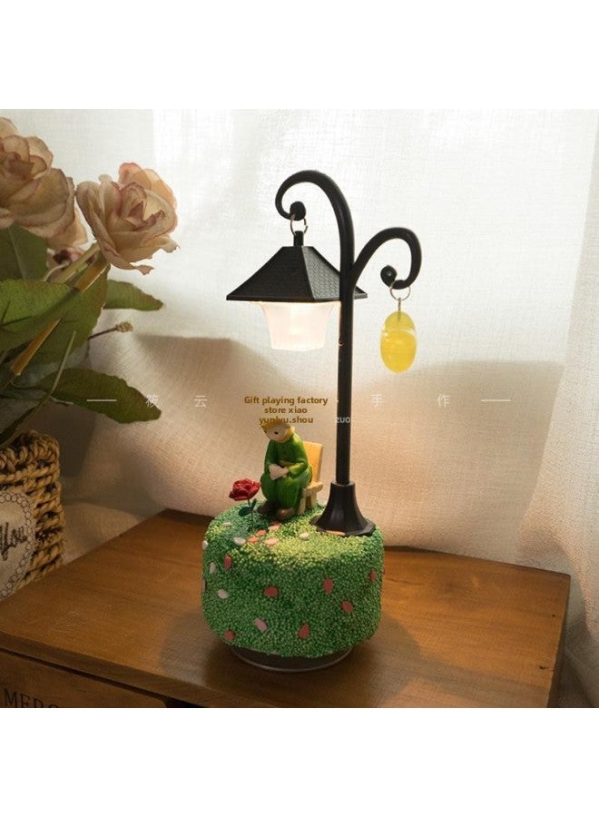 DIY Little Prince Night Light Music Box Material Pack Music Box For Girlfriend, Best Friend, Birthday Gift, Children's Gift-Color:DIY Star Hanging Light Music Box + Kneeling Prince + Flower (gift Bag) - Image 3