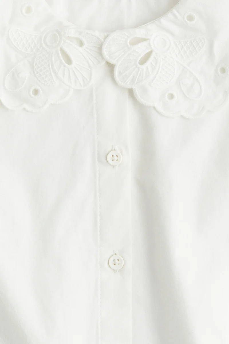 H&M Embroidered Peter Pan-collared blouse