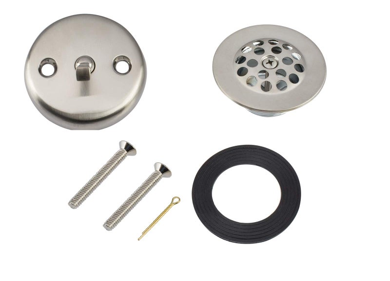 Artiwell Trip Lever Tub Trim Kit Set With Trip Lever Overflow Face Plate Trip Lever Bathtub Drain With Strainer Overflow And Matching Screws (Brushed Nickel) - Image 1