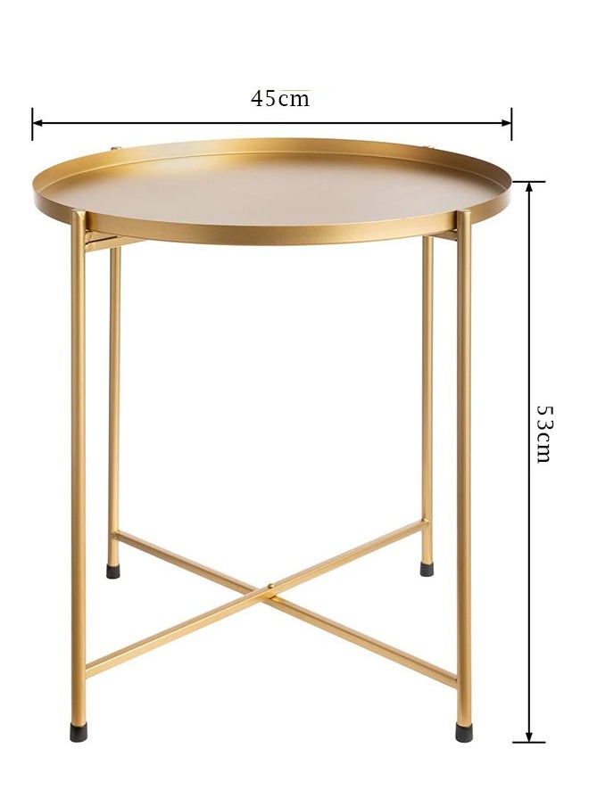 Generic - Metal Side Table End Table Small Coffee Table with Removable Tray Simple Bedside Table for Livingroom,Bedroom,Patio,Garden(Yellow) - Image 1