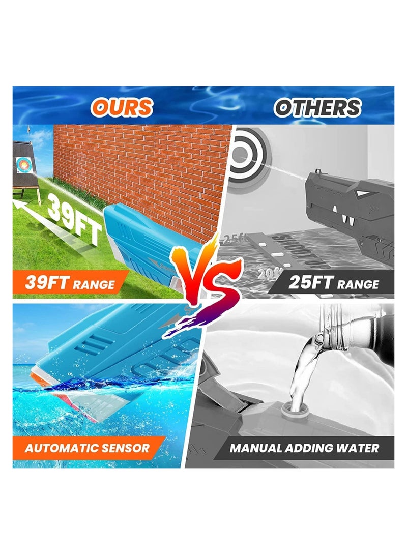 Electric Water Gun,Auto Suction Water Guns for Adults&Kids,Squirt Guns 39 Ft Range,Battery Powered Squirt Gun,Automatic Water Blaster