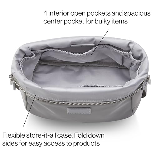 ETOILE - Jet Setter Travel Case Grey Soft Flexible and Foldable Makeup Cosmetic Travel Bag - Image 5