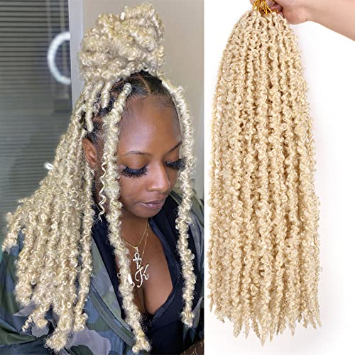 ZRQ Butterfly Locs Crochet Hair 6 packs 18 Inch Long Crochet Hair Pre Looped Blonde Butterfly Locs Crochet Braids Hair Extension Most Natural Pre-twisted #613 - Image 1
