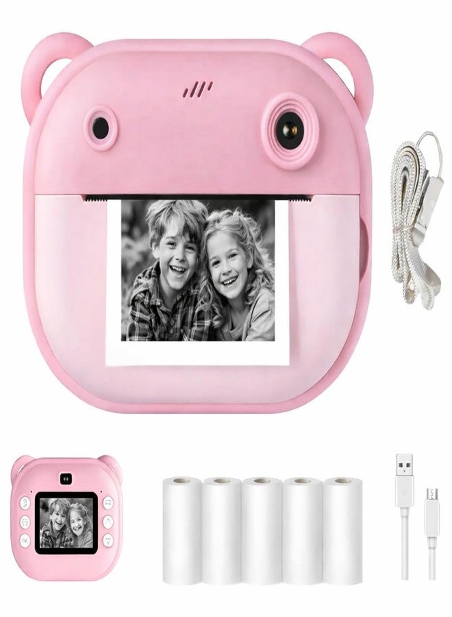 Casaquin Kids Instant Print Camera with Mini HD Photo & 1080P Video, Selfie Digital Toy for Boys & Girls, Portable Instant Photo Printer with 2 Thermal Paper Rolls, Colour Subject to Availability - Image 1