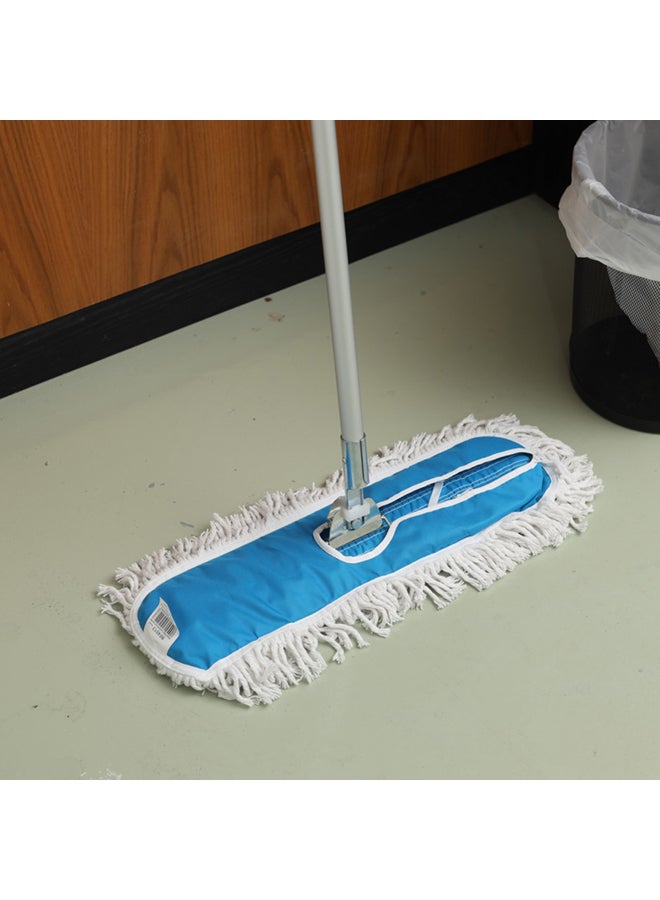 Royalford Airport Mop W-Aluminium Handle 600Mm Dust Mop Multicolor Silver Handle Blue Mop Head 131x35x74cm - Image 3