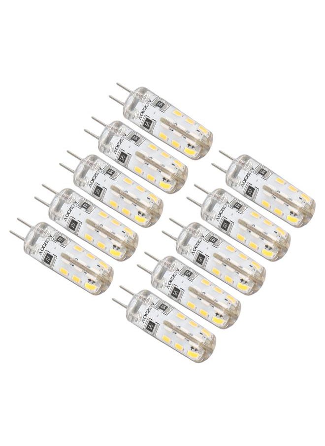 Thoraya - 10 Pcs G4 LED Bulbs Bi Pin Base Silicone Warm White 3000K 1.5W AC220V 110LM Landscape Bulbs Replacement - Image 1