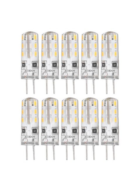 10 Pcs G4 LED Bulbs Bi Pin Base Silicone Warm White 3000K 1.5W AC220V 110LM Landscape Bulbs Replacement