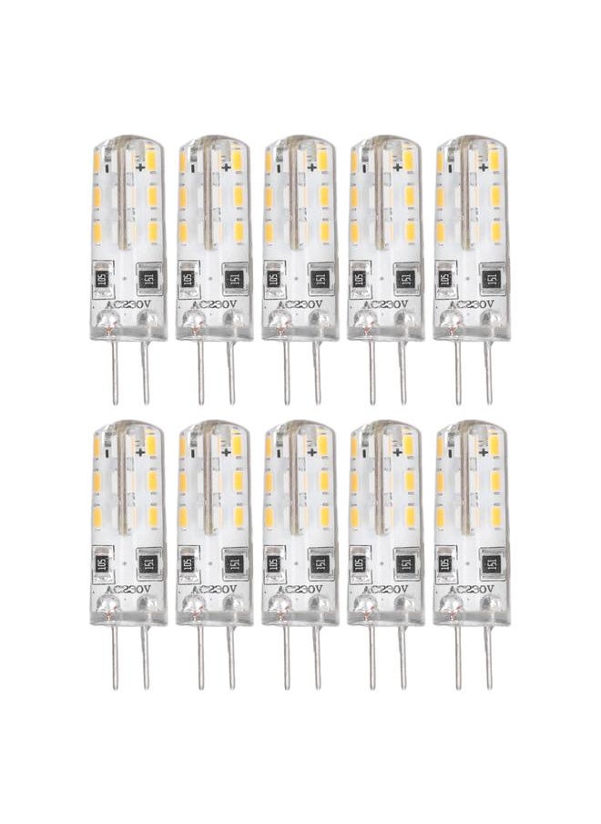 Thoraya - 10 Pcs G4 LED Bulbs Bi Pin Base Silicone Warm White 3000K 1.5W AC220V 110LM Landscape Bulbs Replacement - Image 1