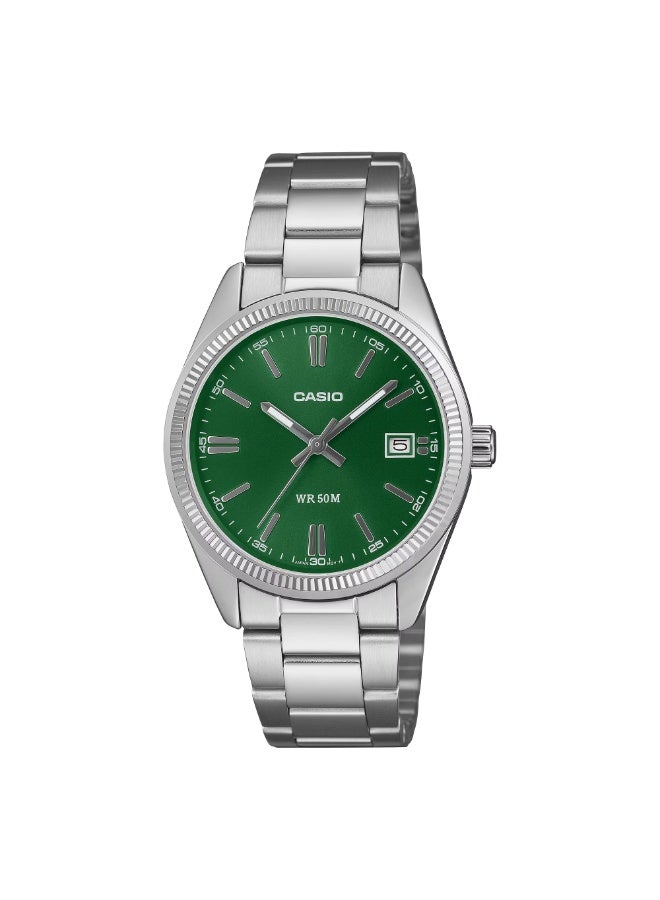 Casio UTP-1302PD-3A1V Men's Classic Green Dial Stainless Steel Watch - Image 1