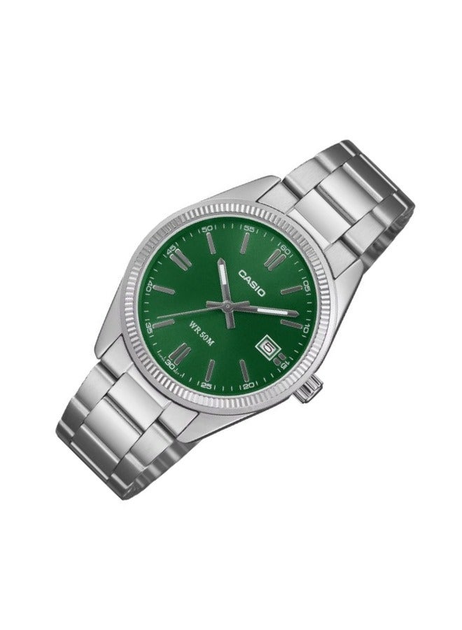 Casio UTP-1302PD-3A1V Men's Classic Green Dial Stainless Steel Watch - Image 2
