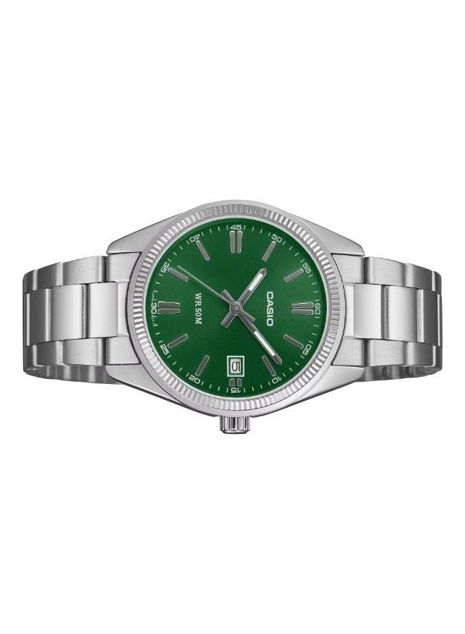 Casio UTP-1302PD-3A1V Men's Classic Green Dial Stainless Steel Watch - Image 3
