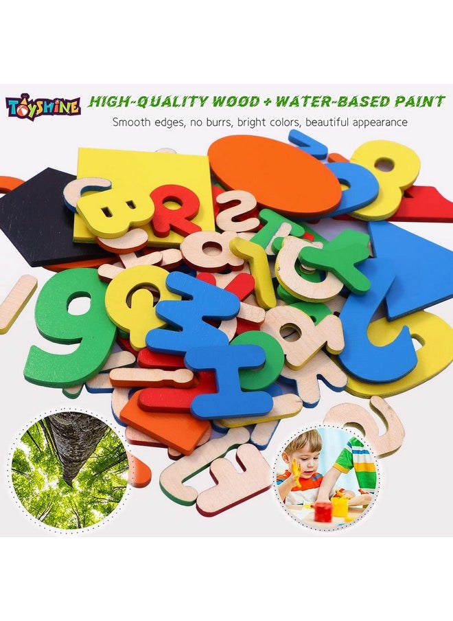Toyshine Toyshine Pack of 4 Wooden Toddler Puzzles | 123, Small ABC and Capital ABC and Shapes | Kids Educational Preschool Puzzles for Children Babies Boys Girls  - Image 3