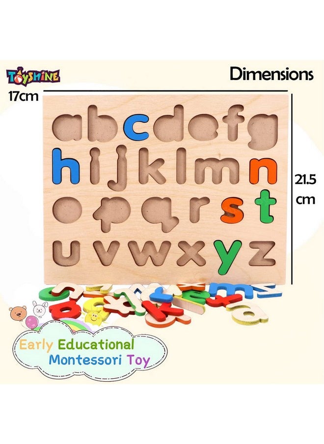 Toyshine Toyshine Pack of 4 Wooden Toddler Puzzles | 123, Small ABC and Capital ABC and Shapes | Kids Educational Preschool Puzzles for Children Babies Boys Girls  - Image 5
