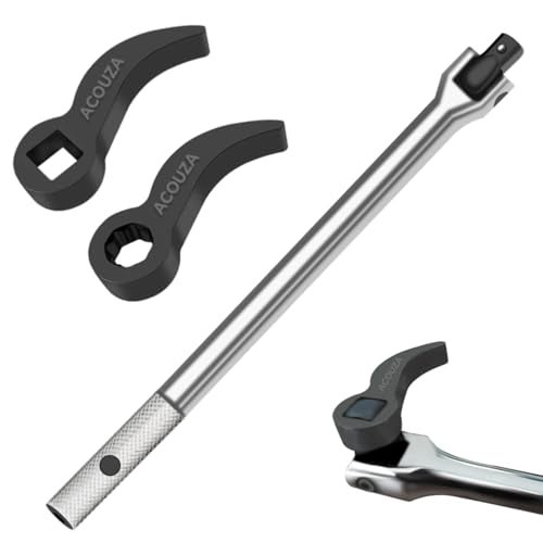 Acouza 3 Pcs Pry Bar Adapter Head Set for Half Shaft Removal - Crowbar Wrench Tool Pry Bar Set,15 Inch 1/2 Wrench Extender Cv Axle & Bearing Service Tools, Automotive Repair Pry Tool - Image 1
