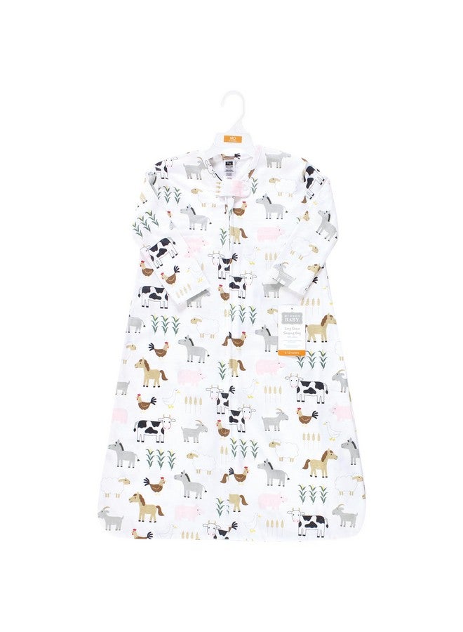 Hudson Baby Unisex Baby Long Sleeve Cotton Jersey Sleeping Bag, Sack, Blanket, Cute Farm, 6-12 Months - Image 2