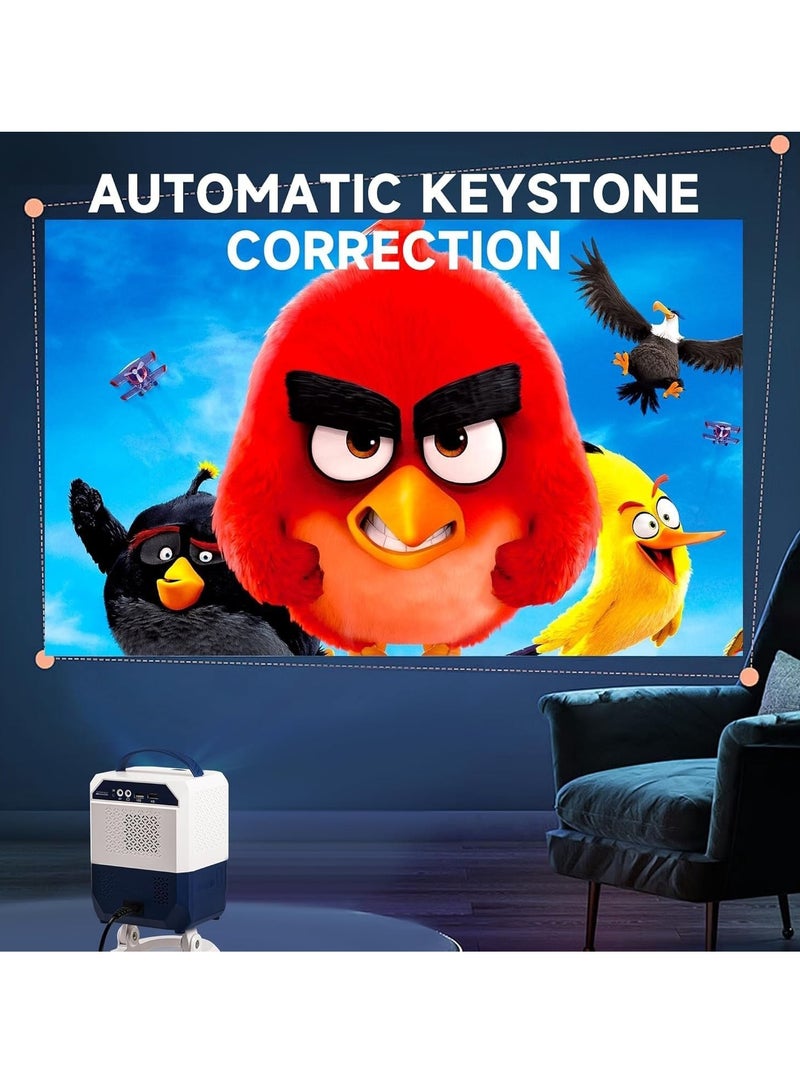 روك بو جهاز عرض ذكي يدعم 4K Ultra HD Projector دقة فيزيائية حقيقية 1080P تصحيح الانحراف التلقائي جهاز عرض محمول واي فاي 2.4G + 5G + بلوتوث 2 جيجابايت رام 64 جيجابايت روم شاشة 200 بوصة مع حامل قلاب 180 درجة وجهاز تحكم عن بعد جهاز عرض منزلي جهاز عرض فيديو عالي الدقة جهاز عرض خارجي متوافق مع عصا التلفزيون / HDMI / USB / PS5 / iOS / PS4 / PS5 - Image 5